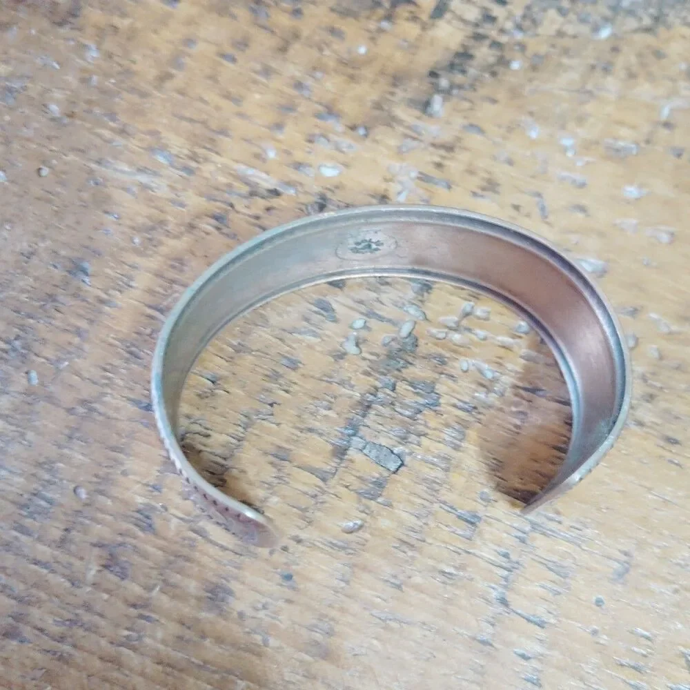 Vintage Solid Copper Cuff Bracelet Bell Trading Post Thunderbird Southwestern
